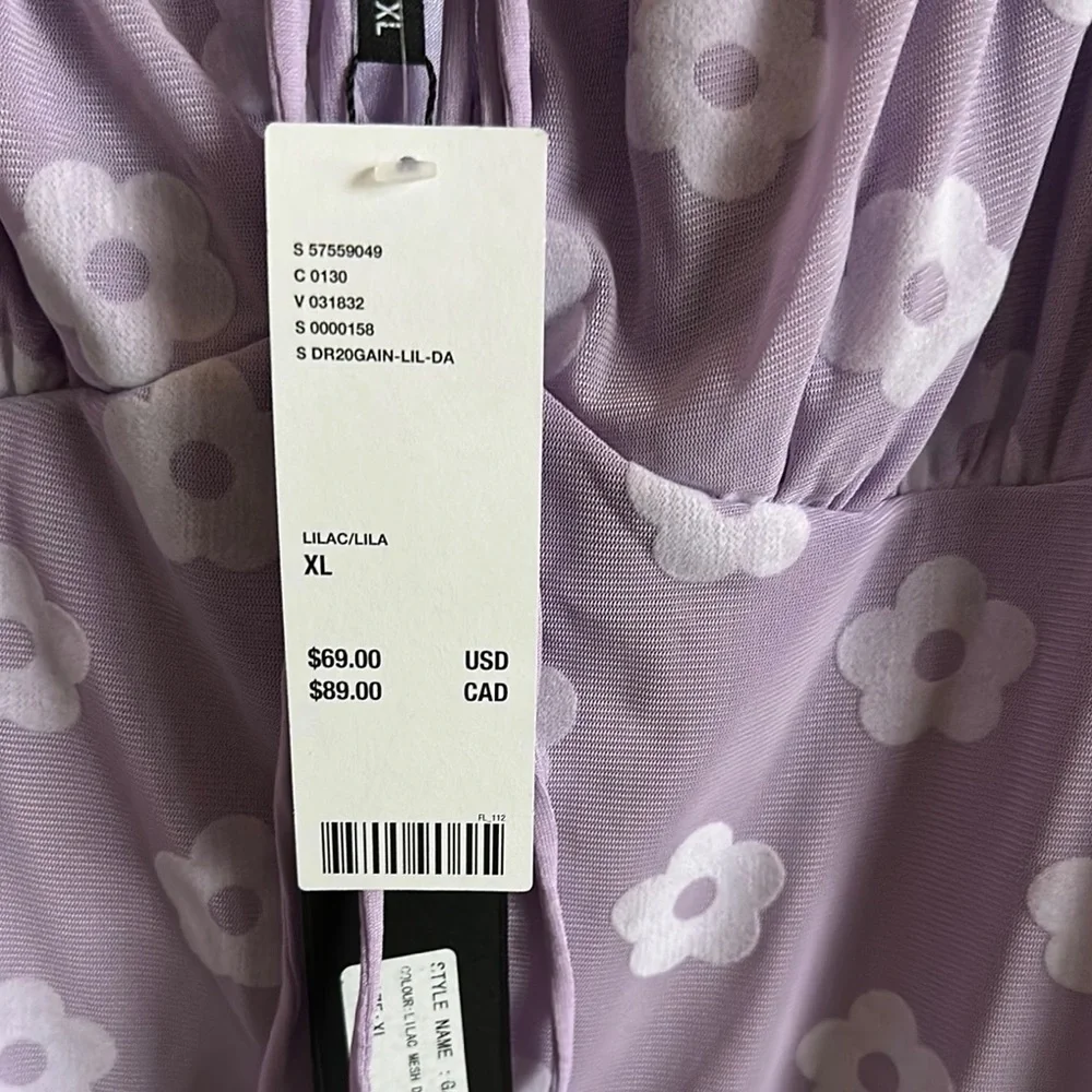 Motel Rocks Purple Mini Dress with Off-the-Shoulder Style Resort Wear - Picture 3 of 6